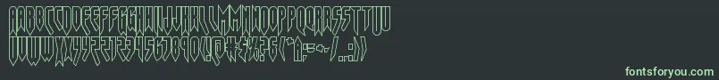 opusmagnusoutcond Font – Green Fonts on Black Background