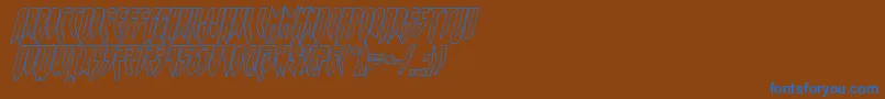 フォントopusmagnusoutcondital – 茶色の背景に青い文字