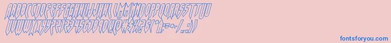 フォントopusmagnusoutcondital – ピンクの背景に青い文字