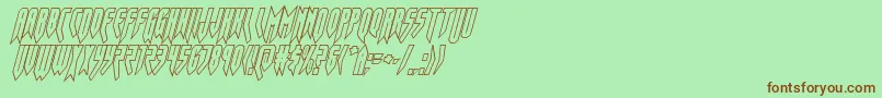 opusmagnusoutcondital Font – Brown Fonts on Green Background