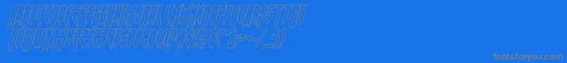 opusmagnusoutcondital Font – Gray Fonts on Blue Background