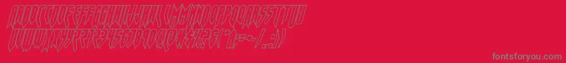 フォントopusmagnusoutcondital – 赤い背景に灰色の文字