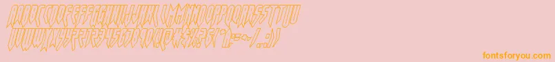 opusmagnusoutcondital-Schriftart – Orangefarbene Schriften auf rosa Hintergrund