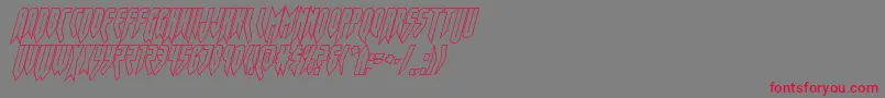 フォントopusmagnusoutcondital – 赤い文字の灰色の背景