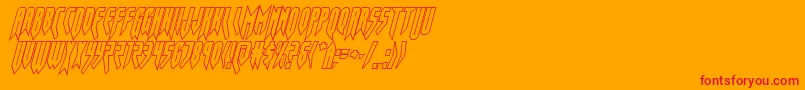 フォントopusmagnusoutcondital – オレンジの背景に赤い文字