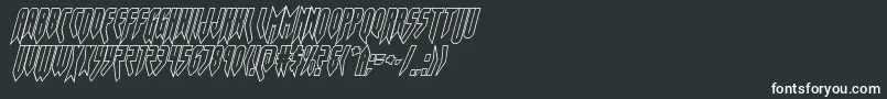 opusmagnusoutcondital-fontti – valkoiset fontit mustalla taustalla