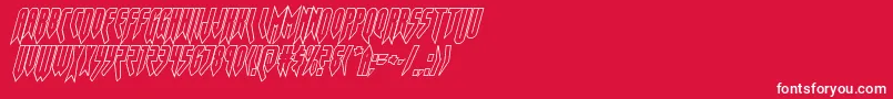 opusmagnusoutcondital-fontti – valkoiset fontit punaisella taustalla