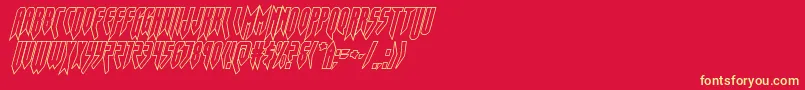 フォントopusmagnusoutcondital – 黄色の文字、赤い背景