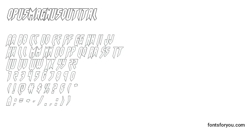 Opusmagnusoutital (136189)-fontti – aakkoset, numerot, erikoismerkit