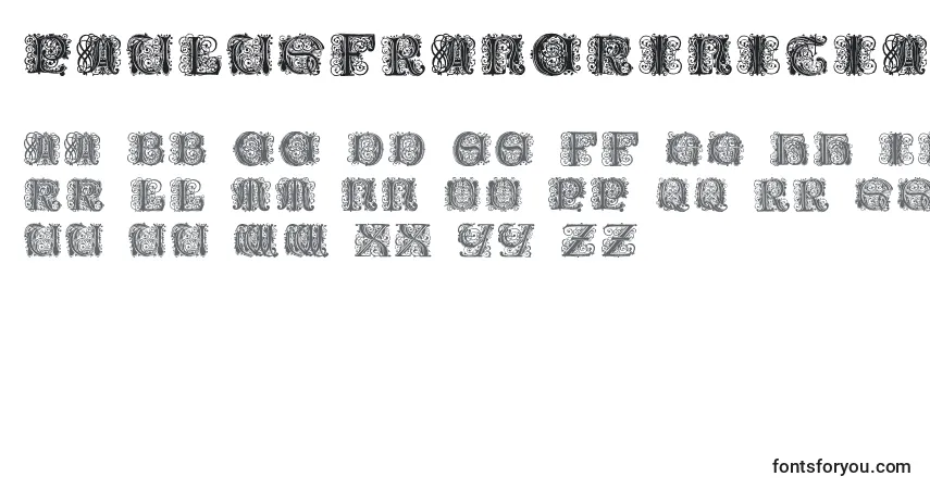 Шрифт Paulusfranckinitialen – алфавит, цифры, специальные символы