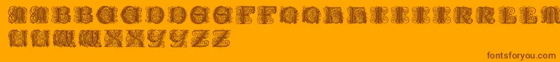 Paulusfranckinitialen Font – Brown Fonts on Orange Background