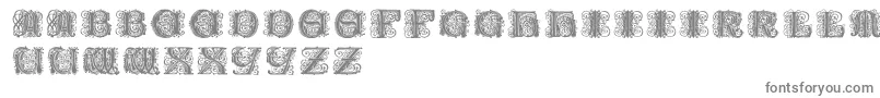 Paulusfranckinitialen-Schriftart – Graue Schriften auf weißem Hintergrund
