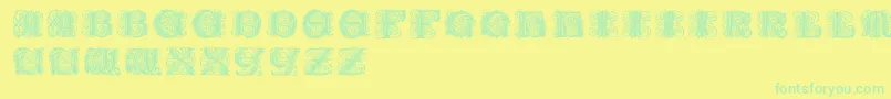 Saiba mais sobre a fonte Paulusfranckinitialen Fonte Paulusfranckinitialen – fontes verdes em um fundo amarelo
