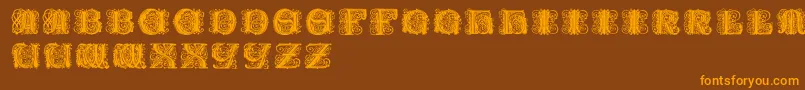Paulusfranckinitialen Font – Orange Fonts on Brown Background