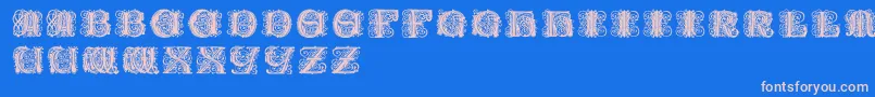 Paulusfranckinitialen Font – Pink Fonts on Blue Background