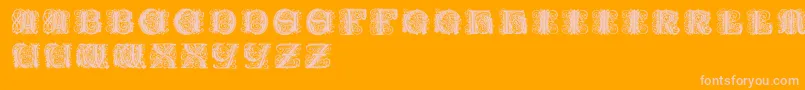 Paulusfranckinitialen-fontti – vaaleanpunaiset fontit oranssilla taustalla