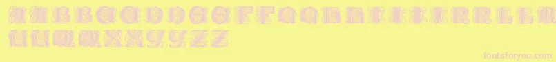 Paulusfranckinitialen Font – Pink Fonts on Yellow Background