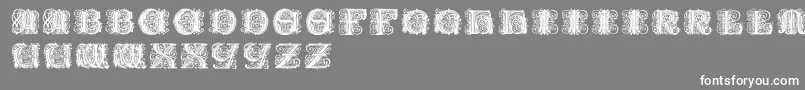 Paulusfranckinitialen-Schriftart – Weiße Schriften auf grauem Hintergrund