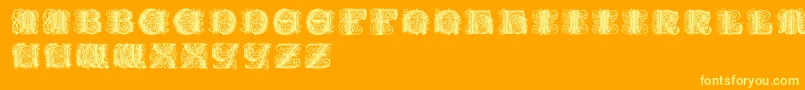 Paulusfranckinitialen Font – Yellow Fonts on Orange Background