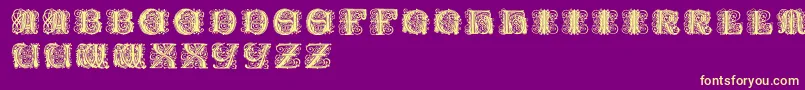 Paulusfranckinitialen Font – Yellow Fonts on Purple Background