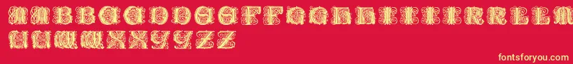 Paulusfranckinitialen Font – Yellow Fonts on Red Background