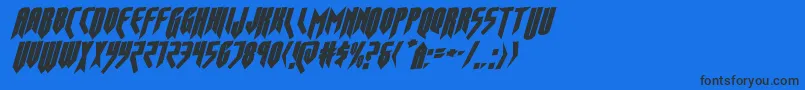 opusmagnusrotal Font – Black Fonts on Blue Background