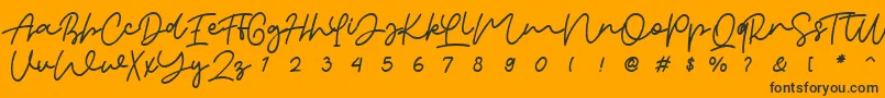orabelle Font – Black Fonts on Orange Background