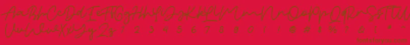 Więcej informacji o czcionce orabelle Czcionka orabelle – brązowe czcionki na czerwonym tle