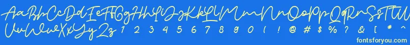 orabelle Font – Yellow Fonts on Blue Background