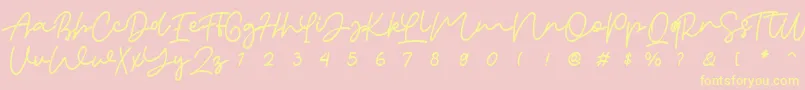 orabelle Font – Yellow Fonts on Pink Background