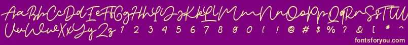 orabelle Font – Yellow Fonts on Purple Background