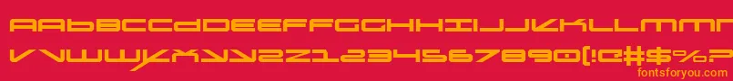 フォントoramac – 赤い背景にオレンジの文字