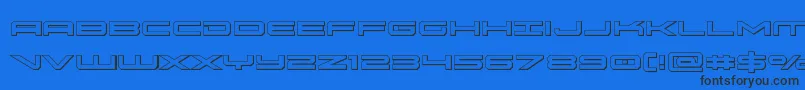 フォントoramac3d – 黒い文字の青い背景