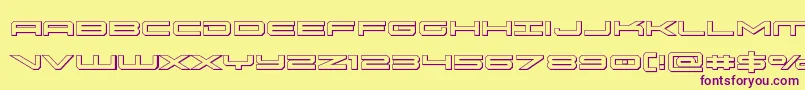 Police oramac3d – polices violettes sur fond jaune