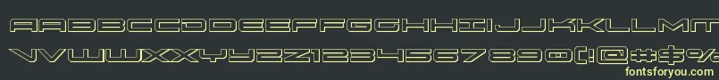 フォントoramac3d – 黒い背景に黄色の文字