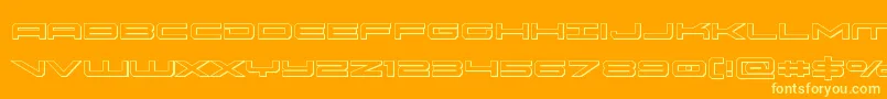 Fonte oramac3d – fontes amarelas em um fundo laranja