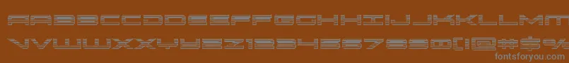oramacchrome-fontti – harmaat kirjasimet ruskealla taustalla