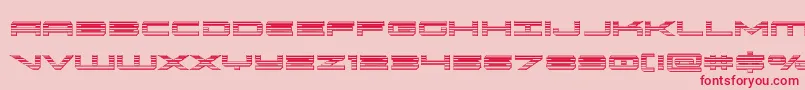 oramacchrome-Schriftart – Rote Schriften auf rosa Hintergrund