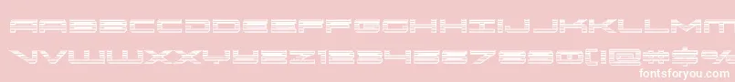 oramacchrome-Schriftart – Weiße Schriften auf rosa Hintergrund