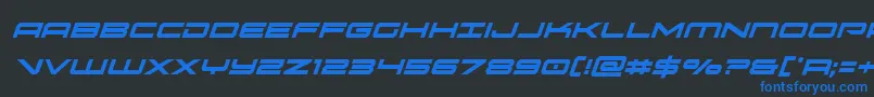 oramaccondital Font – Blue Fonts on Black Background