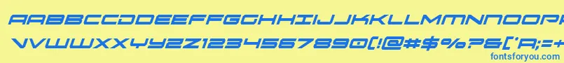 oramaccondital Font – Blue Fonts on Yellow Background