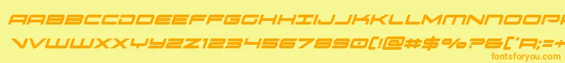 oramaccondital Font – Orange Fonts on Yellow Background