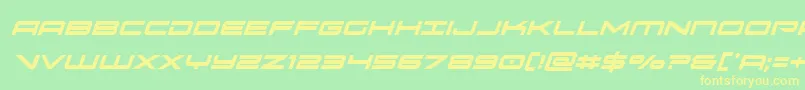 oramaccondital Font – Yellow Fonts on Green Background