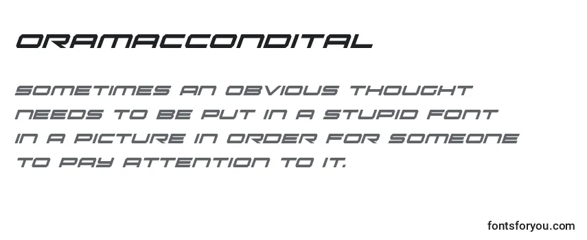 Review of the Oramaccondital Font