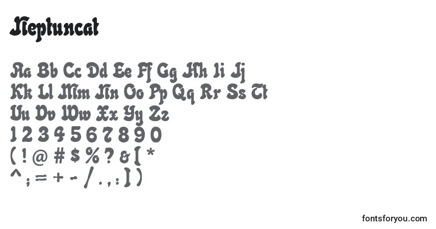 Schriftart Neptuncat – Alphabet, Zahlen, spezielle Symbole