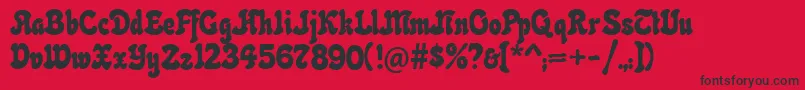 Neptuncat Font – Black Fonts on Red Background