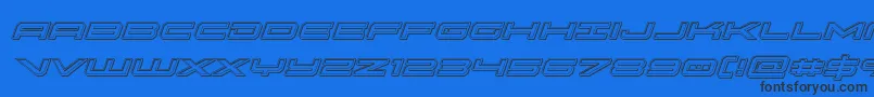 oramacengraveital Font – Black Fonts on Blue Background