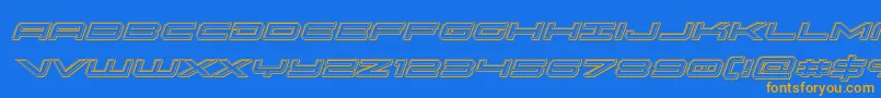 oramacengraveital Font – Orange Fonts on Blue Background