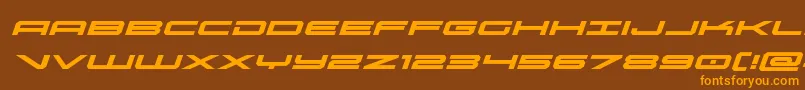 oramacexpandital Font – Orange Fonts on Brown Background