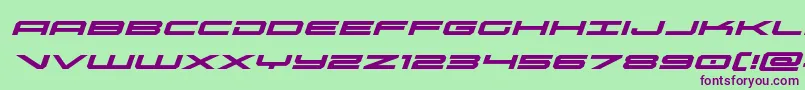 oramacexpandital Font – Purple Fonts on Green Background